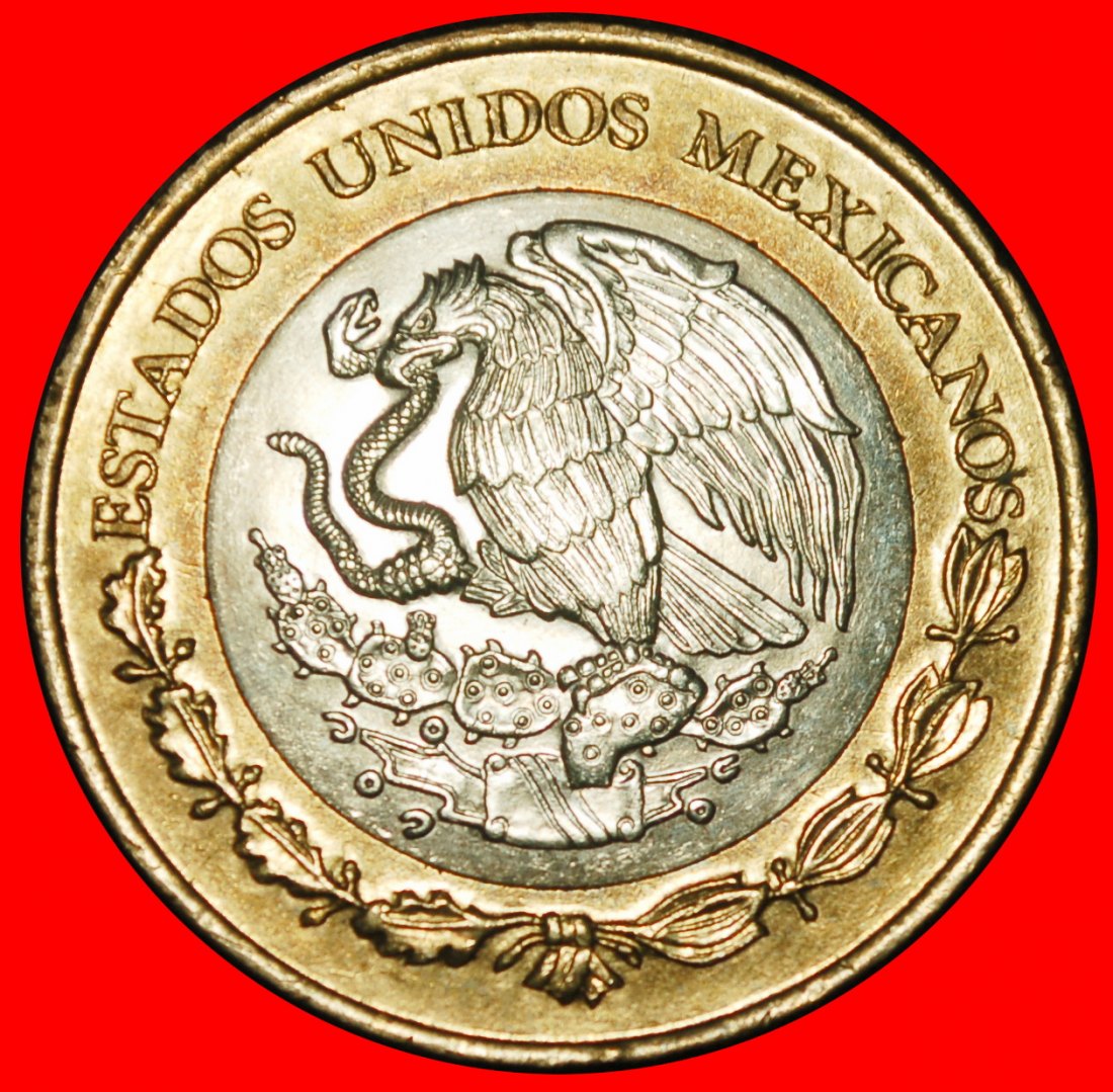  Ⰶ SUN STONE (1992-2025): MEXICO ★ 10 PESOS 2014 FIRE MASK! DIE V! UNC LUSTRE★LOW START ★ NO RESERVE!   