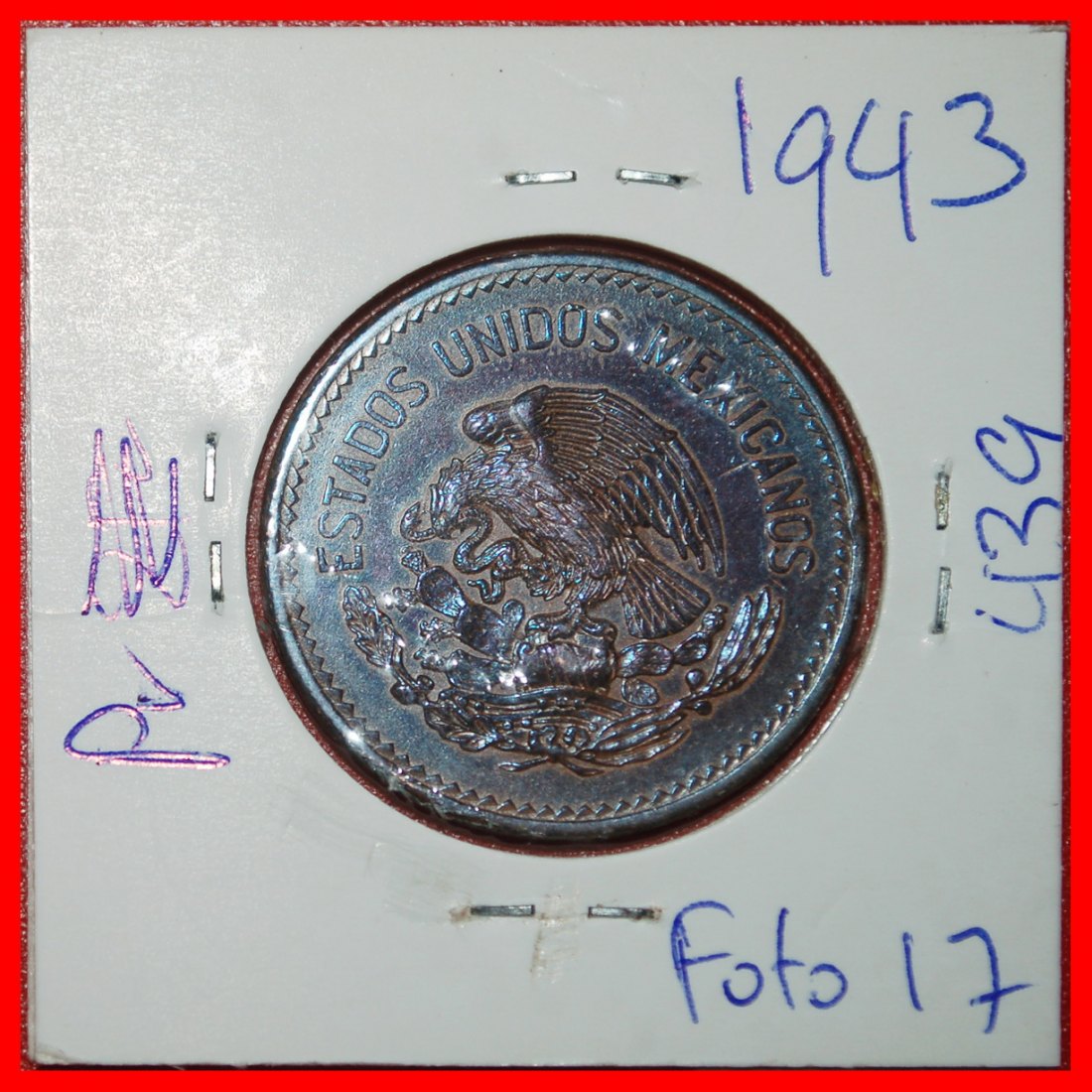  Ⰶ SONNENPYRAMIDE (1943-1974): MEXIKO ★ 20 CENTAVO 1943 ASTRONOMIE! IN PACKUNG! OHNE VORBEHALT!   