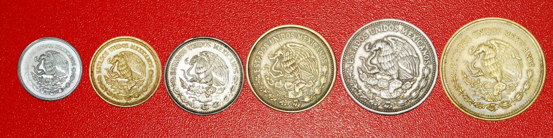  Ⰶ EMISSION SET DISCOVERY COIN: MEXICO ★10-20-50-100-500-1000 PESOS 1985-1989★LOW START ★ NO RESERVE!   