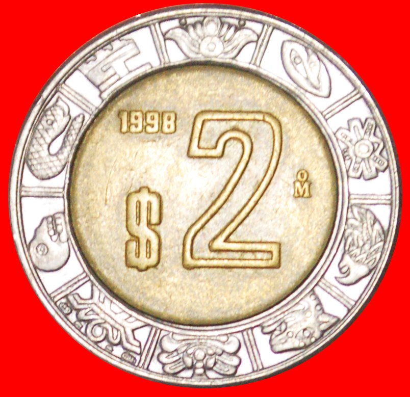 Ⰶ SUN STONE (1992-2025): MEXICO ★ 2 PESOS 1998! DISCOVERY COIN! ★LOW START ★ NO RESERVE!   