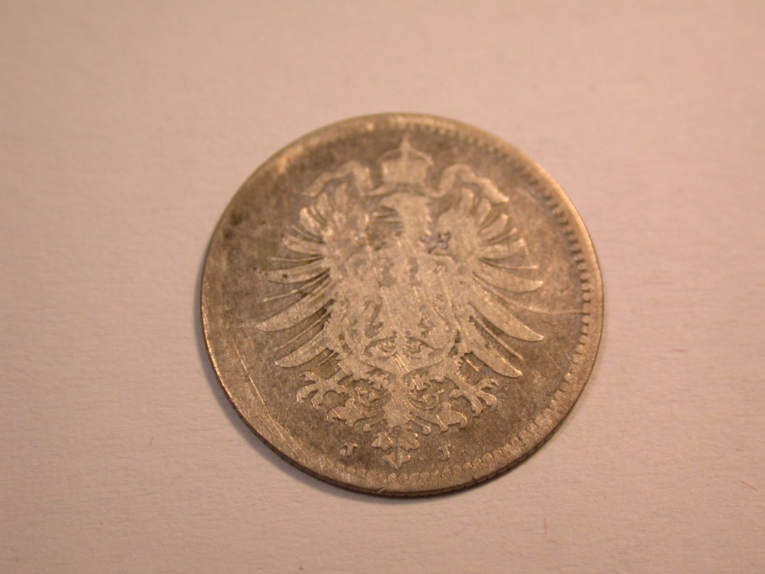  J10 KR  20 Pfennig 1875 J  in s-ss  Originalbilder   