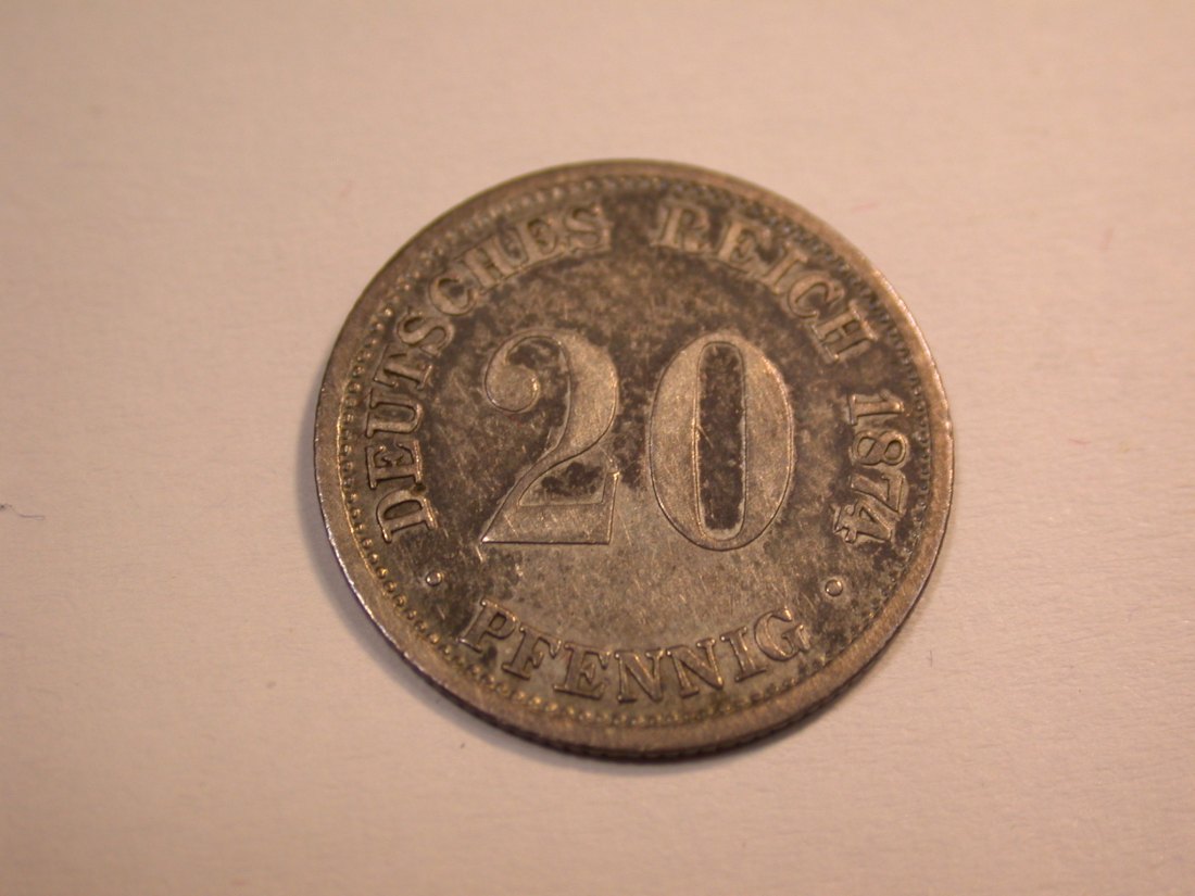  J10 KR  20 Pfennig 1874 D in ss   Originalbilder   