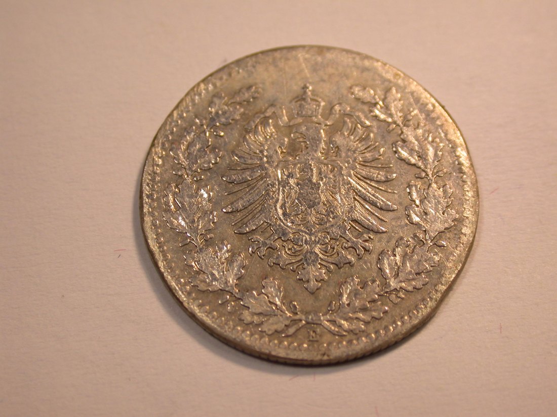 J10 KR  50 Pfennig 1878 E  R,  Fassungsspuren sonst ss    Originalbilder   
