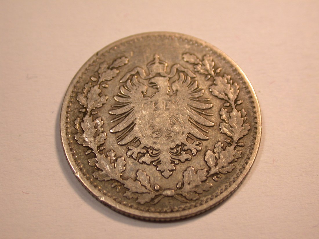  J10 KR  50 Pfennig 1877 G in fast ss    Originalbilder   