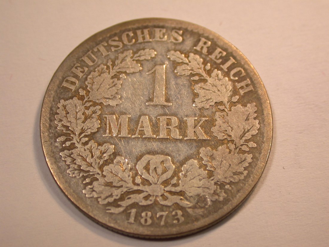  J10 KR  1 Mark  1873 B in s-ss     Originalbilder   