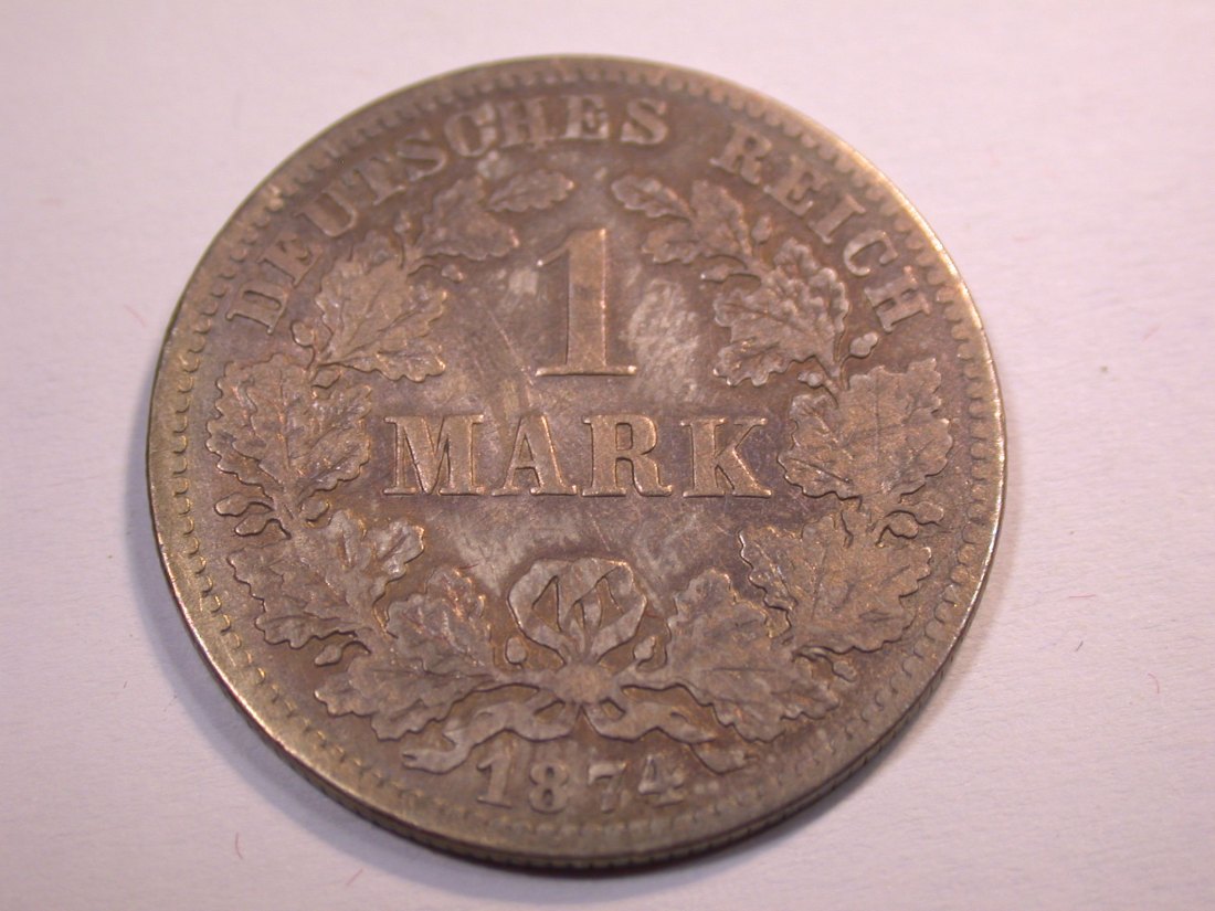  J10 KR  1 Mark  1874 E in s-ss    Originalbilder   