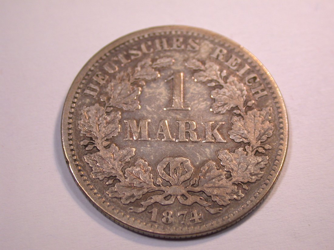  J10 KR  1 Mark  1874 F in s-ss   Originalbilder   