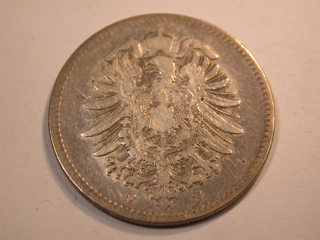  J10 KR  1 Mark  1874 F in s-ss   Originalbilder   