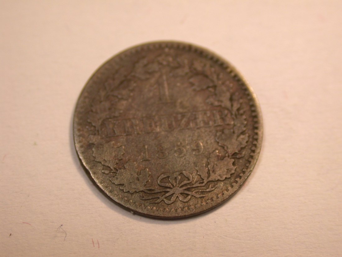  J10  Frankfurt  1 Kreuzer 1859 in f.ss  Originalbilder   