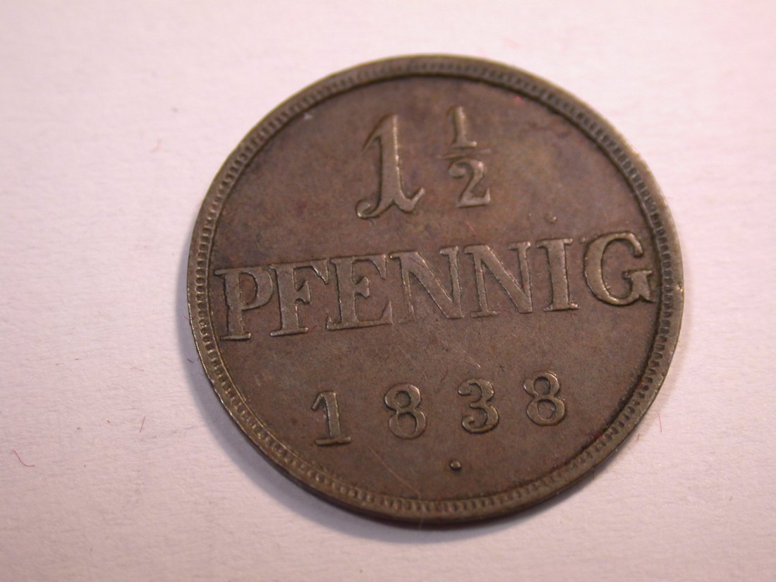  J10  Mecklenburg-Strelitz  1 1/2 Pfennig in f.vz/vz  RR   Originalbilder   