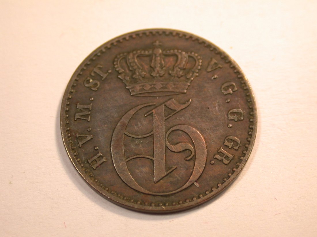  J10  Mecklenburg-Strelitz  3 Pfennig 1855 in ss/ss+   Originalbilder   