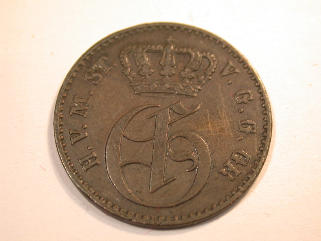  J10  Mecklenburg-Strelitz  3 Pfennig 1859 A in f.vz   Originalbilder   