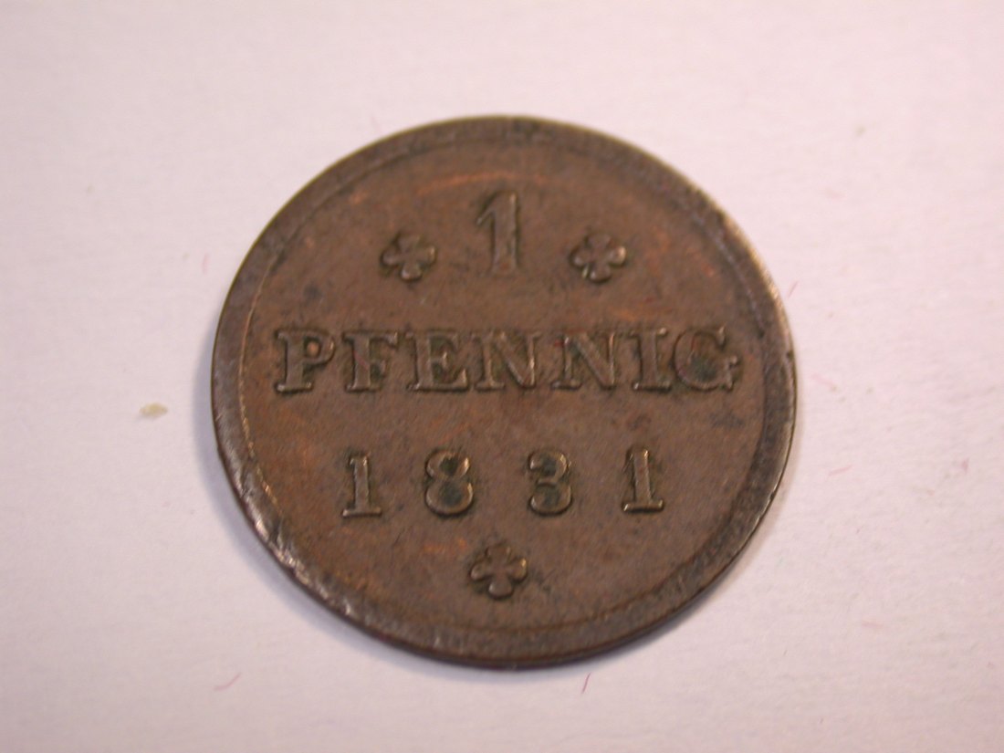  J10  Mecklenburg-Schwerin  1 Pfennig 1831 in ss/ss+  Originalbilder   