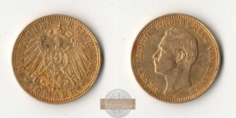 Preussen, Kaiserreich  10 Mark MM-Frankfurt Feingold: 3,58g Wilhelm II. 1888-1918 1893 A 