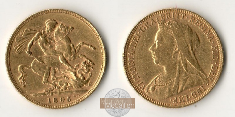  Großbritannien 1 Sovereign 1895 (1893-1901) Victoria MM-Frankfurt KM#13 Feingold: 7,34g   
