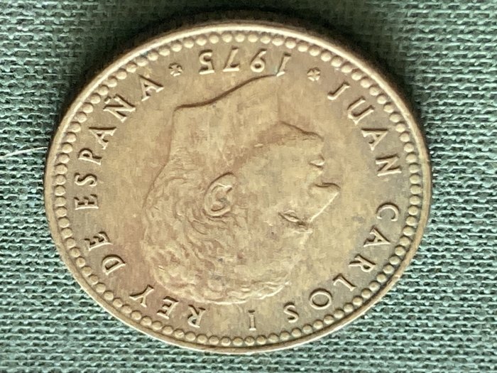  Münze Münzen Umlaufmünze Spanien 1 Peseta 1975 im Stern 77   