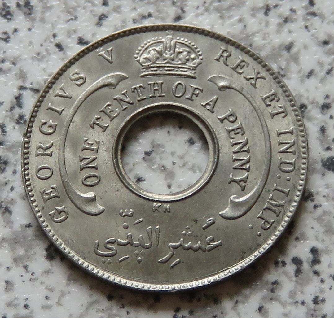  British West Afrika 1/10 Penny 1923 KN, Erhaltung   