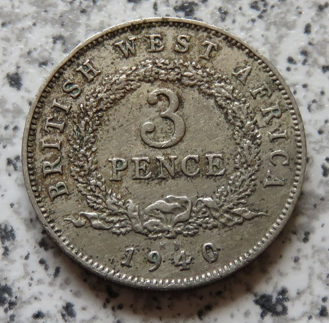  British West Afrika 3 Pence 1940 KN   