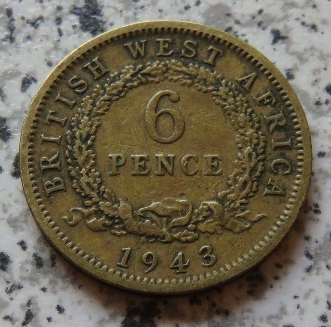  British West Afrika 6 Pence 1943   