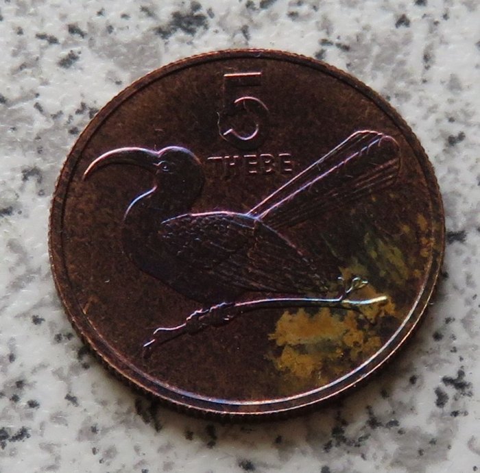  Botswana 5 Thebe 1976   