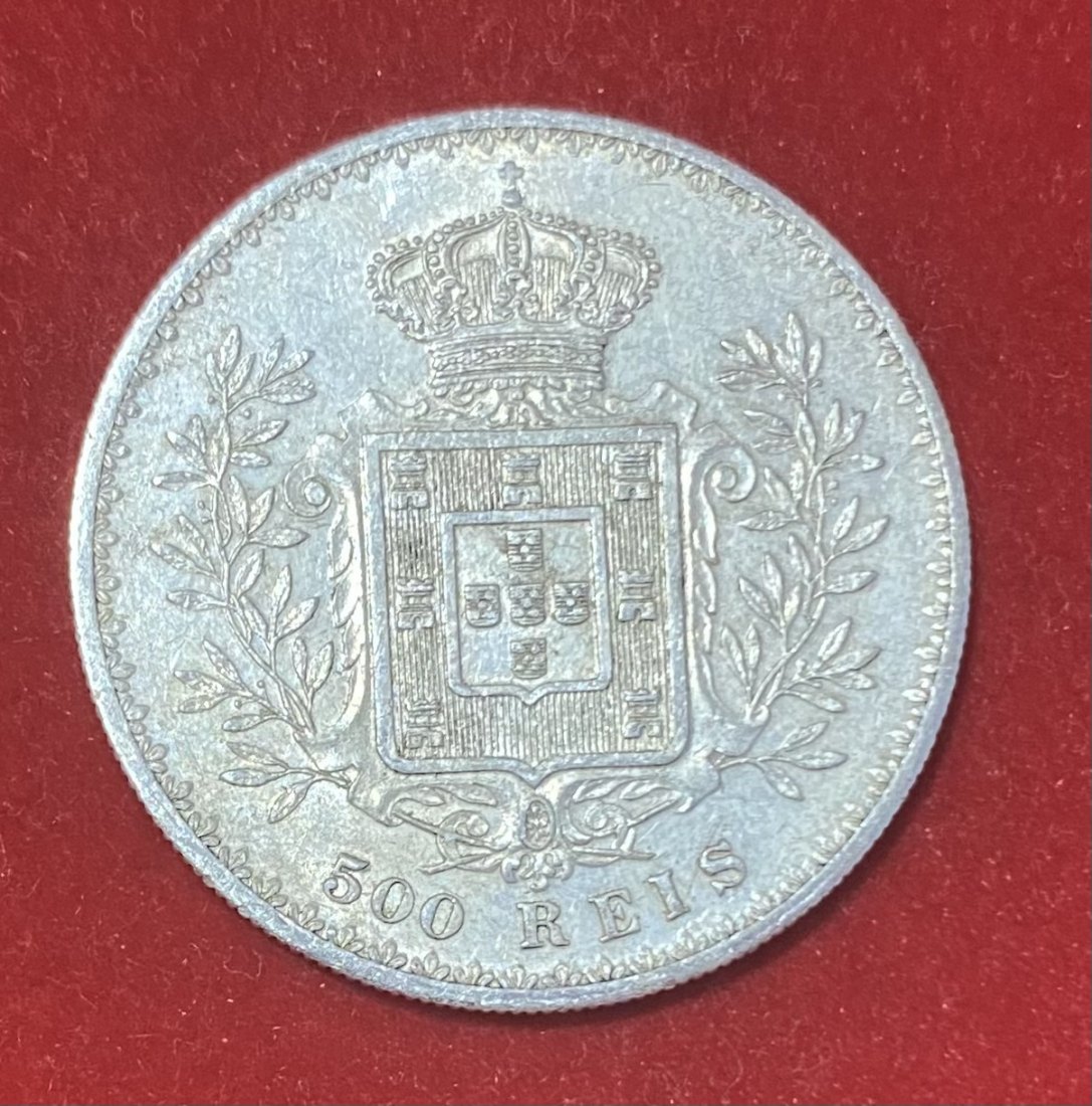  PORTUGAL - 500 REIS - 1893 - SILVER   