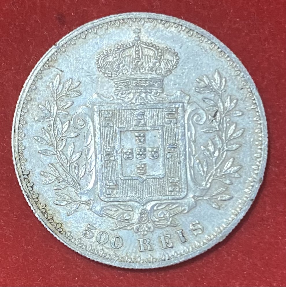  PORTUGAL - 500 REIS - 1892 - SILVER   