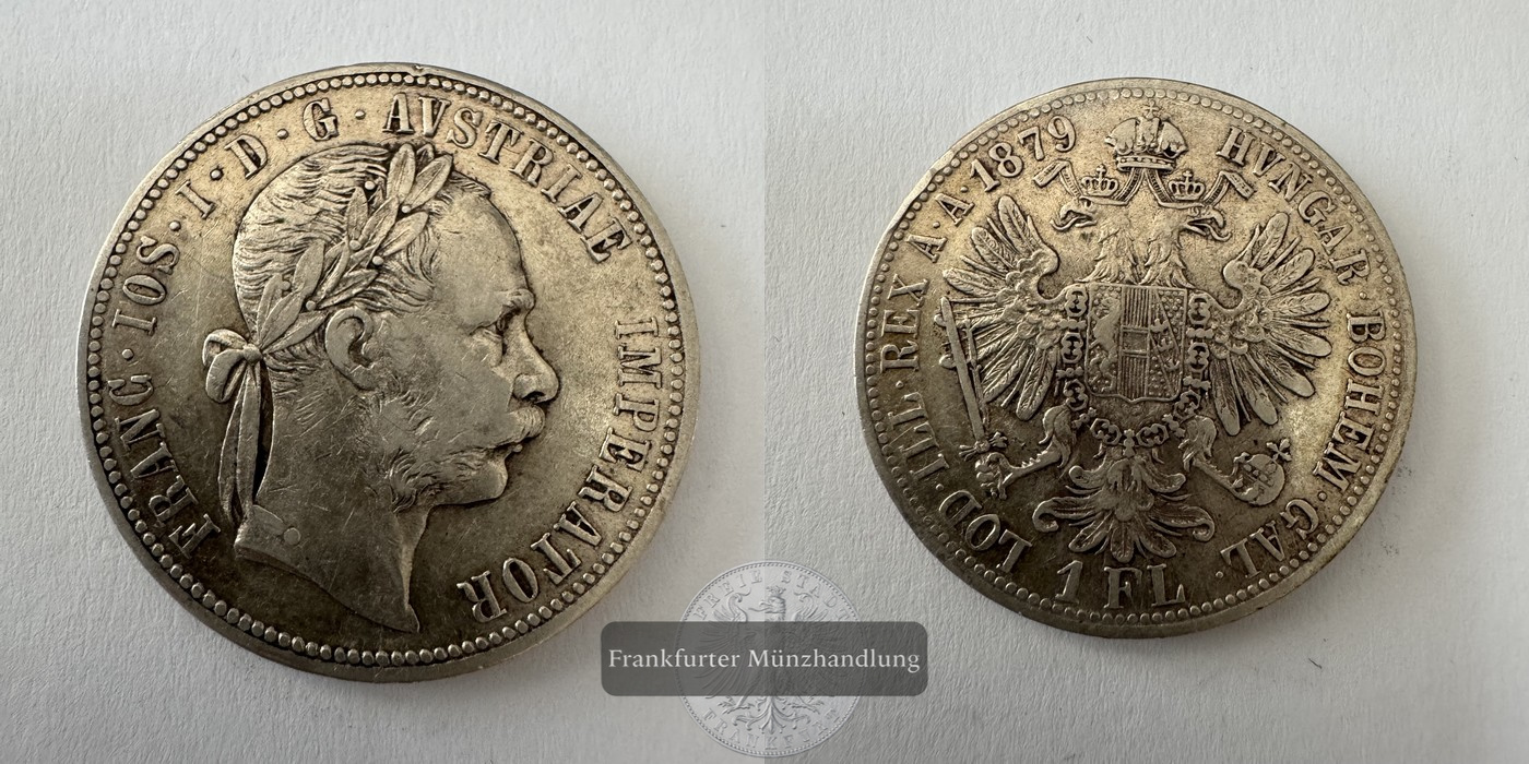  Österreich 1 Florin Francis Joseph I 1879 (1872-1892) FM-Frankfurt KM#2222 Feinsilber: 11,11g   