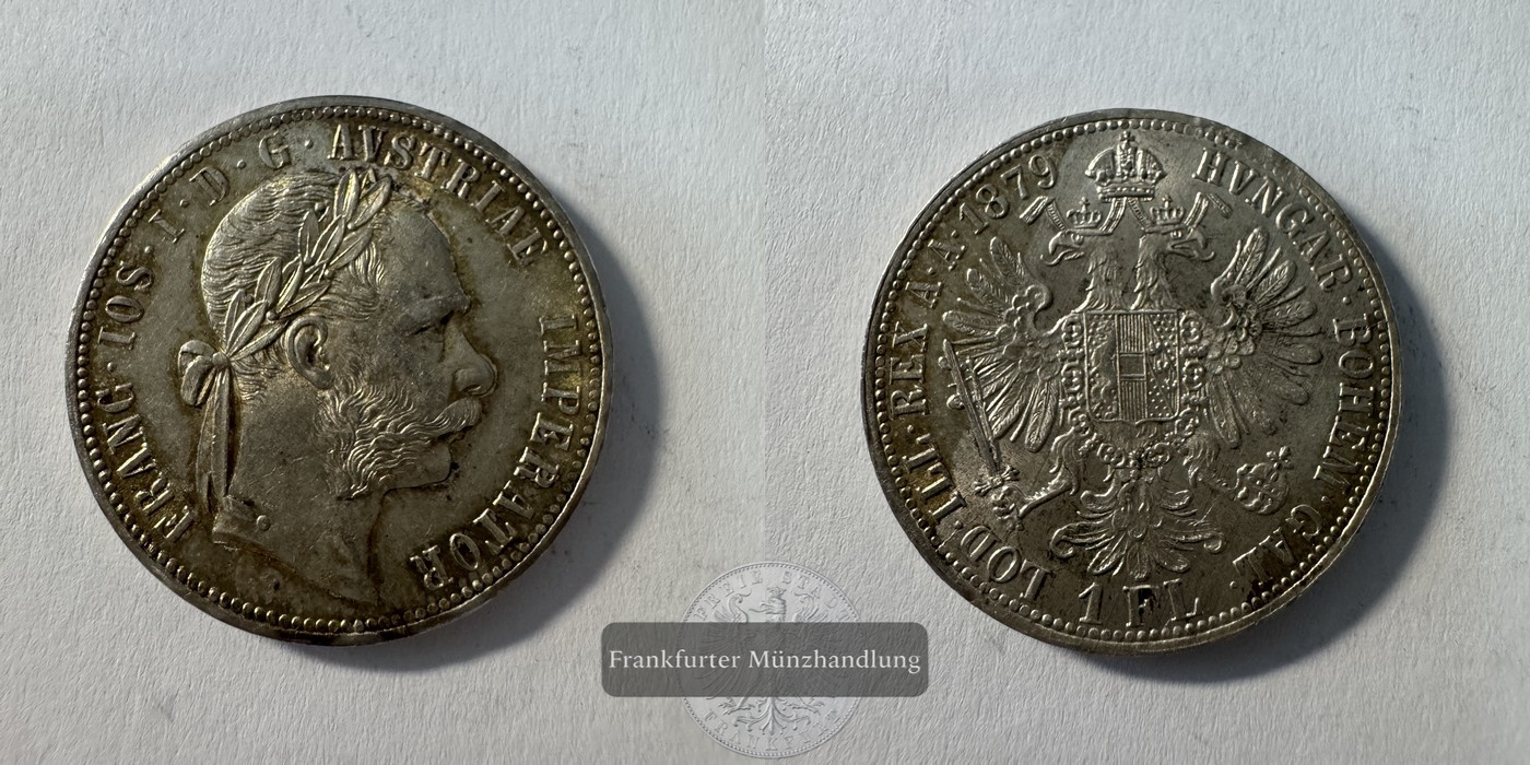  Österreich 1 Florin Francis Joseph I 1879 (1872-1892) FM-Frankfurt KM#2222 Feinsilber: 11,11g   