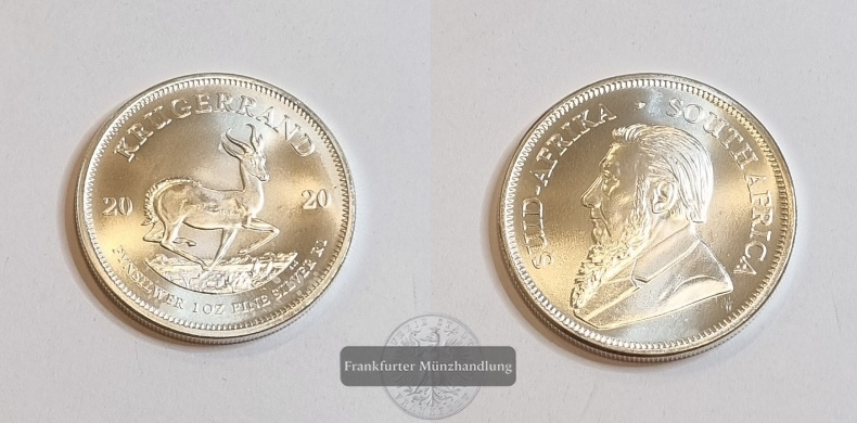  Südafrika   Krügerrand  2020   FM-Frankfurt  Feinsilber: 31,1g   