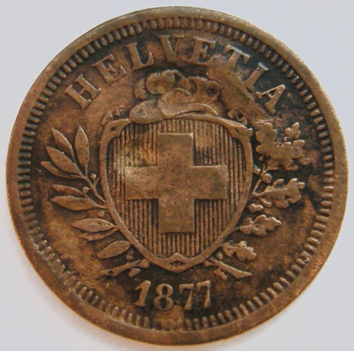  Schweiz, 1 Rappen, 1877 B   
