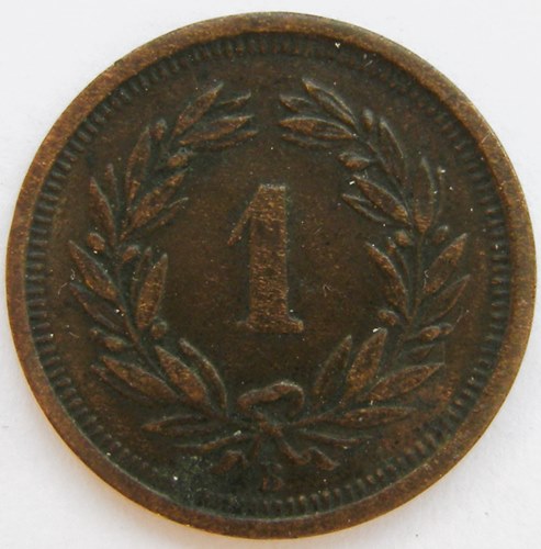  Schweiz, 1 Rappen, 1878 B   