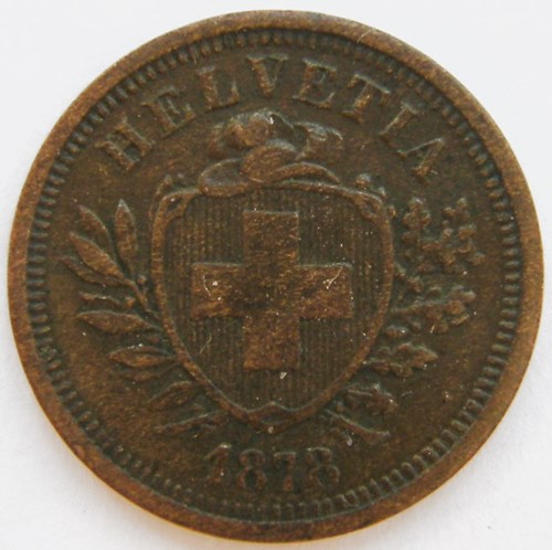  Schweiz, 1 Rappen, 1878 B   