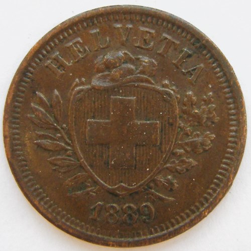 Schweiz, 1 Rappen, 1889 B   