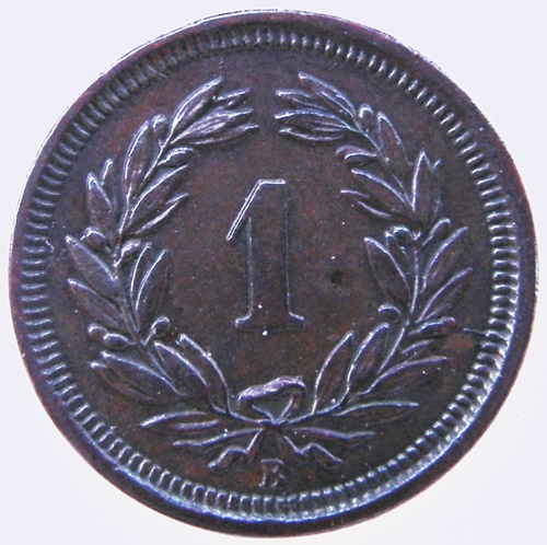  Schweiz, 1 Rappen, 1890 B   