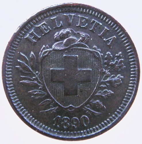  Schweiz, 1 Rappen, 1890 B   