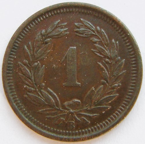  Schweiz, 1 Rappen, 1891 B   