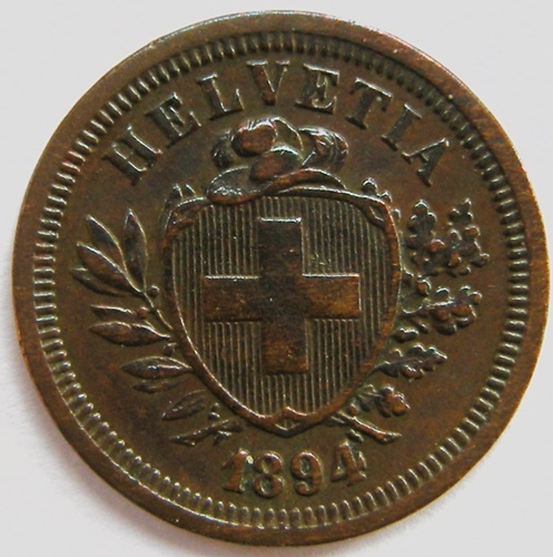  Schweiz, 1 Rappen, 1894 B   