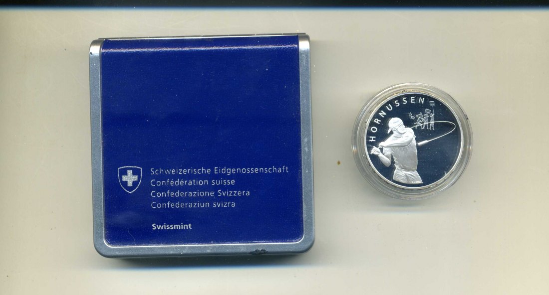 20 Franken 2015 Hornussen PP in Original Etui+Zertifikat