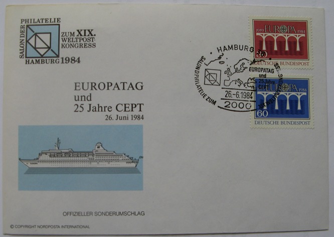  1984, Germany, FDC: 25 Years of CEPT + Mi DE 1210,1211   