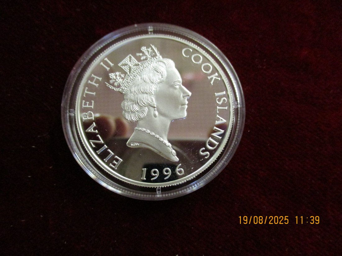 5 Dollars 1996 Cook Islands Wildlife PP 925er Silber 31,47g rau   