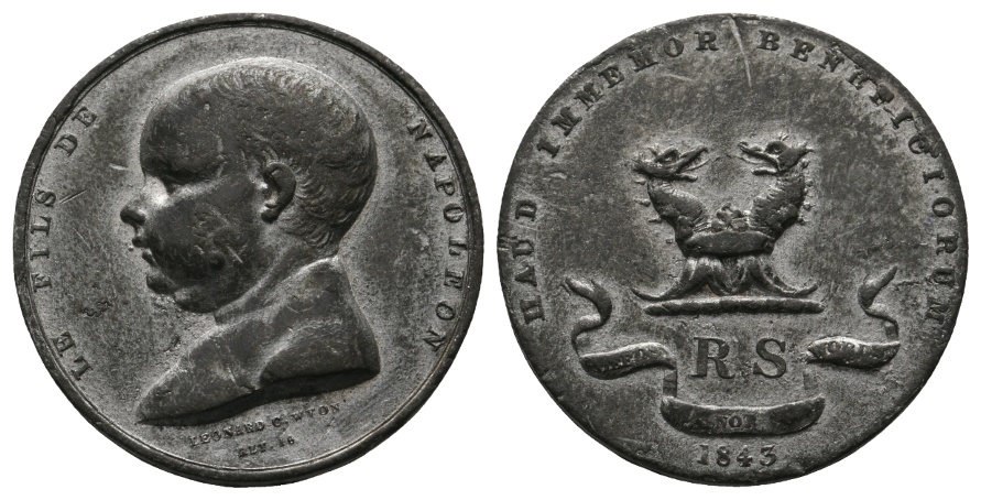  Medaille 1843; Napoleon; Zinn; 18,64 g; Ø 34 mm   