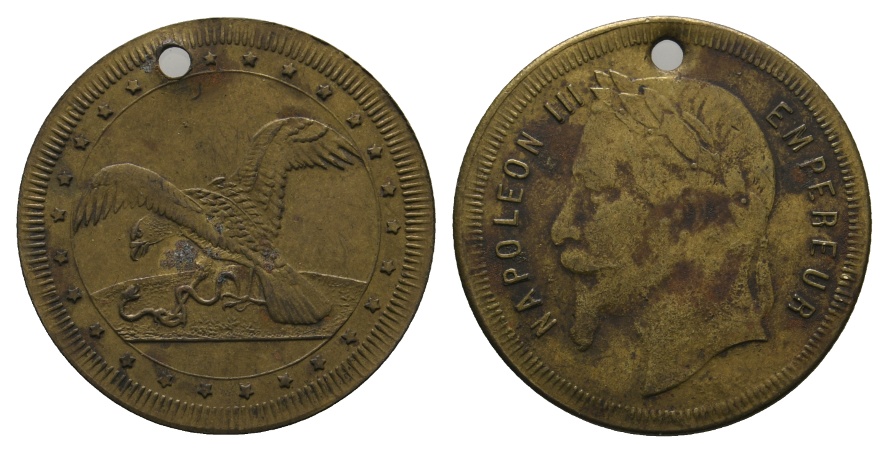  Medaille o.J; Napoleon; Messing; 1,66 g; Ø 23,8 mm   