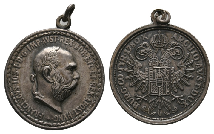  Medaille 1780; Frankreich; versilbert; tragbar; 6,29 g; Ø 24,4 mm   