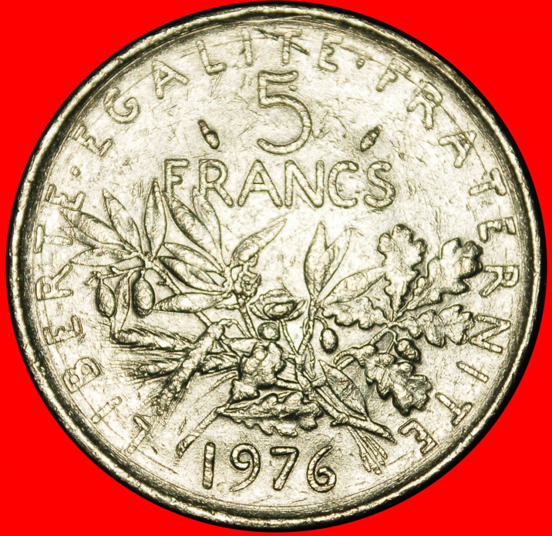  Ⰶ SUN NOT SILVER (1969-2001): FRANCE ★ 5 FRANCS 1976! ERROR! ★LOW START ★ NO RESERVE!   