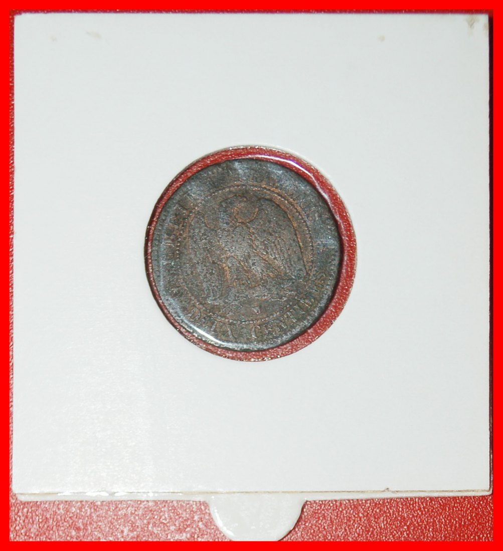  Ⰶ WITHOUT WREATH (1853-1857): FRANCE★2 CENTIMES 1854W★NAPOLEON III 1852-1873★LOW START ★ NO RESERVE!   