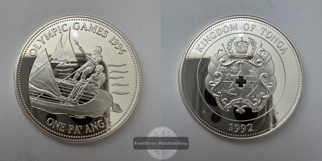  Tonga 1 Pa'anga Taufa'ahau Tupou IV (Sailing) 1992 FM-Frankfurt KM#156 Feinsilber: 29,11g   