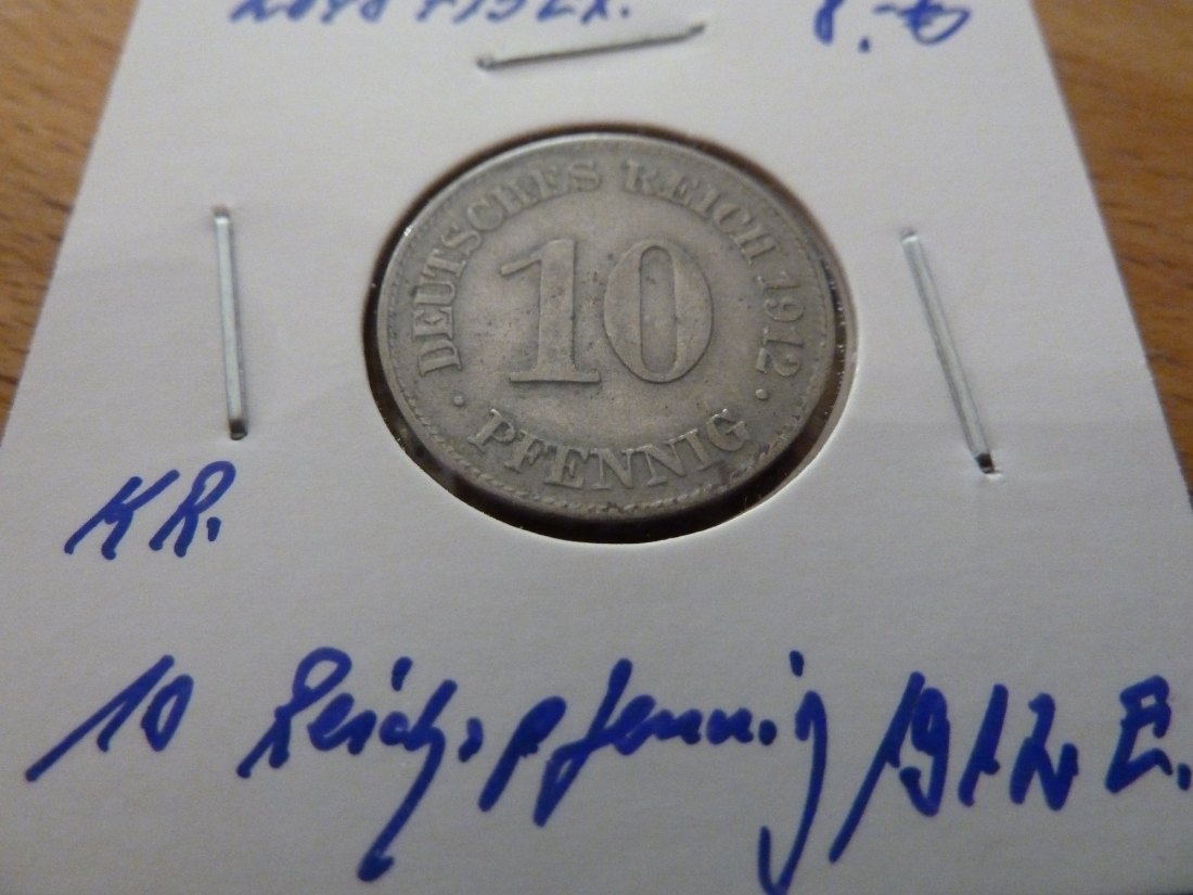  Kaiserreich 10 Pfennig 1912 -E- Jaeger 13. ss-vz   