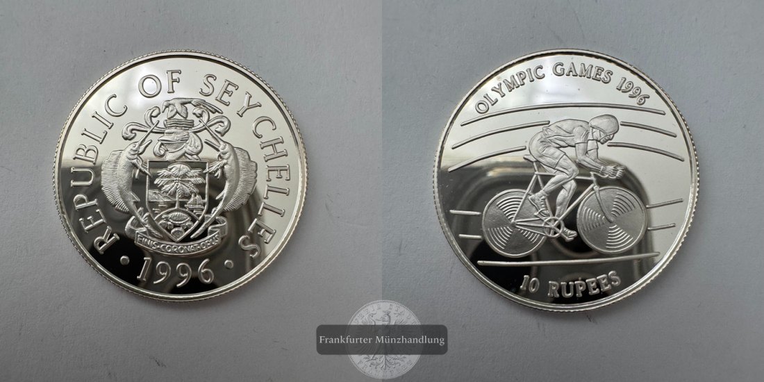  Seychellen 10 Rupees (Olympic Games 1996) 1996 FM-Frankfurt KM#87 Feinsilber: 5g   