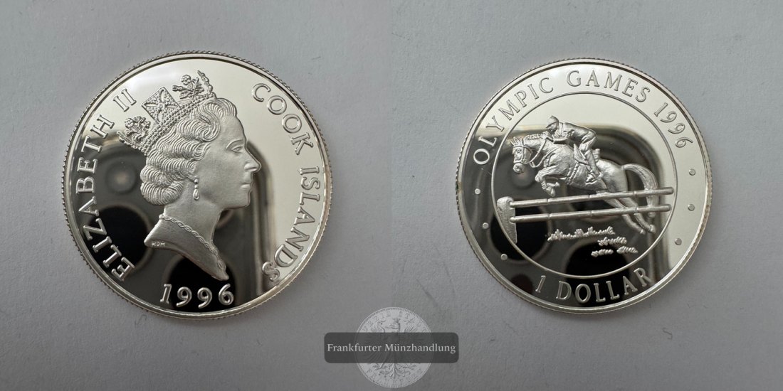 Cookinseln 1 Dollar Elizabeth II (Olympics) 1996 FM-Frankfurt KM#267 Feinsilber: 5g   