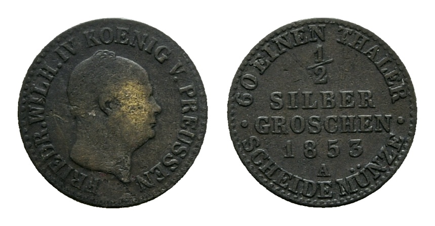  Altdeutschland; Kleinmünze 1853   